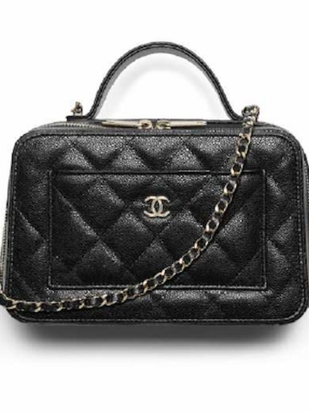 Chanel Vanity with Chain – Black Caviar, Gold Hardware – 25B – NWT